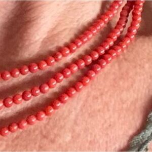 Elegant Natural Italian Red Coral 3 strand Necklace